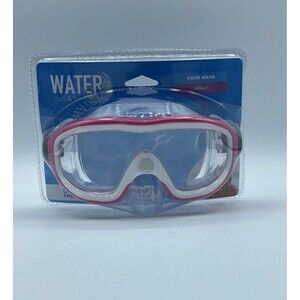 WATER SUN & FUN SWIM MASK - ADULT LATEX FREE - PINK AND WHITE, SEALED